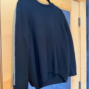 Sweater with Silver Beaded Accents - Low V back